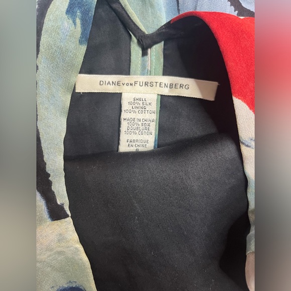 Diane Von Furstenberg Paradis Silk Chiffon Mini Dress Size 8 US - Picture 11 of 13